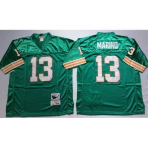 Superb Miami Dolphins 13 Dan Marino Aqua M&N Throwback Jersey