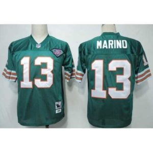 Marvelous Miami Dolphins #13 Dan Marino Green 75TH Throwback Jersey