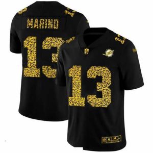 Premium Miami Dolphins 13 Dan Marino Nike Leopard Print Fashion Vapor Limited NFL Jersey Black