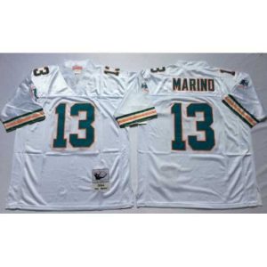Exquisite Miami Dolphins 13 Dan Marino White M&N Throwback Jersey