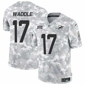 Exquisite Miami Dolphins 17 Jaylen Waddle 2024 F.U.S.E Arctic Camo Salute To Service Limited Stitched Football Jersey