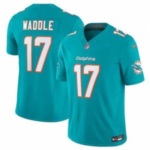 Outstanding Miami Dolphins 17 Jaylen Waddle Aqua 2023 F.U.S.E Vapor Limited Stitched Football Jersey
