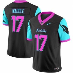 Gorgeous Miami Dolphins 17 Jaylen Waddle Black F.U.S.E  Miami Vice Vapor Limited Stitched Football Jersey