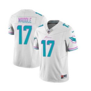 Superior Miami Dolphins 17 Jaylen Waddle White 2023 F.U.S.E Vapor Limited Stitched Football Jersey