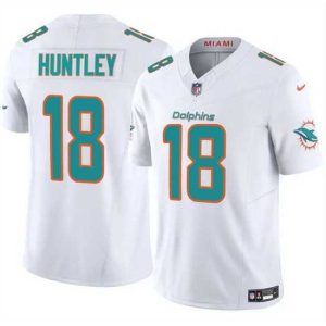 Superior Miami Dolphins 18 Tyler Huntley White 2024 F.U.S.E Vapor Limited Stitched Football Jersey