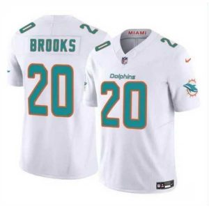 Premium Miami Dolphins 20 Jordyn Brooks White 2024 F.U.S.E Vapor Limited Stitched Football Jersey