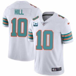 Marvelous Miami Dolphins 2022 #10 Tyreek Hill White With 2-star C Patch Rush Color Stitched Football Jersey