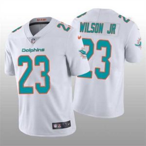 Premium Miami Dolphins 23 Jeff Wilson Jr 2022 White Vapor Untouchable Limited Stitched Jersey