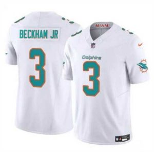 High quality Miami Dolphins 3 Odell Beckham Jr White 2023 F.U.S.E Vapor Limited Stitched Football Jersey