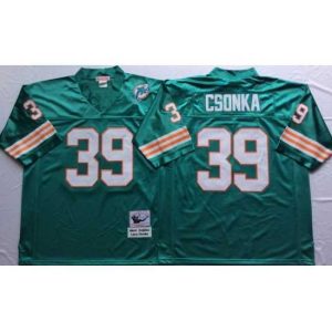 Finest Miami Dolphins 39 Larry Csonka Aqua M&N Throwback Jersey