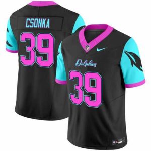 Exquisite Miami Dolphins 39 Larry Csonka Black F.U.S.E  Miami Vice Vapor Limited Stitched Football Jersey