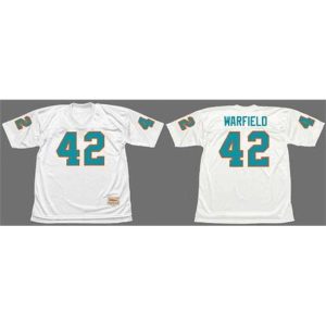 Superior Miami Dolphins 42 Paul Warfield White 1972 Throwback Stitched Football Jersey