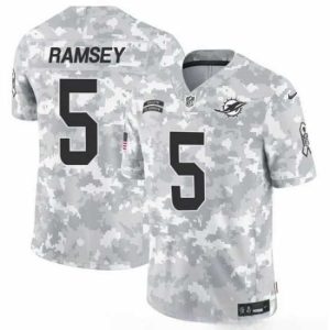 Marvelous Miami Dolphins 5 Jalen Ramsey 2024 F.U.S.E Arctic Camo Salute To Service Limited Stitched Football Jersey