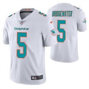 Premium Miami Dolphins 5 Teddy Bridgewater White Vapor Untouchable Limited Stitched Football jersey