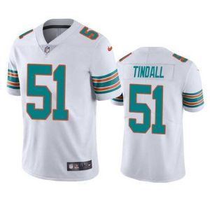 Outstanding Miami Dolphins 51 Channing Tindall White Color Rush Limited Stitched Football Jersey