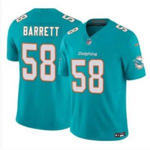 Marvelous Miami Dolphins 58 Shaquil Barrett Aqua 2023 F.U.S.E Vapor Limited Stitched Football Jersey