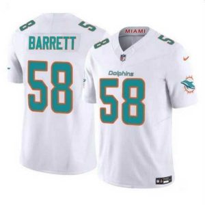 Outstanding Miami Dolphins 58 Shaquil Barrett White 2023 F.U.S.E Vapor Limited Stitched Football Jersey
