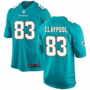Superior Miami Dolphins 83 Chase Claypool Aqua Stitched Game Football Jersey