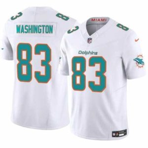 Superior Miami Dolphins 83 Malik Washington White 2024 F.U.S.E Vapor Limited Stitched Football Jersey