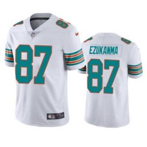 Finest Miami Dolphins 87 Erik Ezukanma White Color Rush Limited Stitched Football Jersey