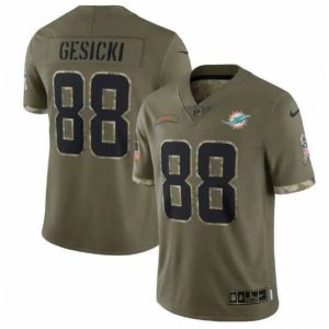 Marvelous Miami Dolphins 88 Mike Gesicki Olive 2022 Salute To Service Limited Stitched Jersey