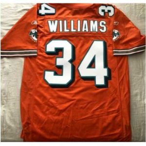 Superior Miami Dolphins ricky williams #34 Orange Throwback Stitched NFL Jersey