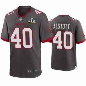 Outstanding Mike Alstott Buccaneers Pewter Super Bowl Lv Game Jersey