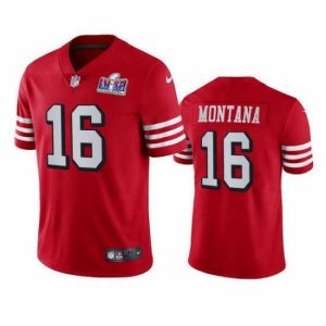 Premium NFL San Francisco 49ers 16 Joe Montana Red Throwback Vapor Untouchable Limited Stitched 2024 Super Bowl LVIII Jersey