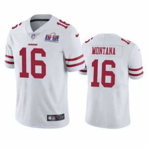 High quality NFL San Francisco 49ers 16 Joe Montana White Vapor Untouchable Limited Stitched 2024 Super Bowl LVIII Jersey