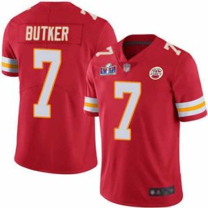 Superior Nike Kansas City Chiefs 7 Harrison Butker Red Team Color Bound Stitched NFL Vapor Untouchable Limited 2024 Super Bowl LVIII Jersey