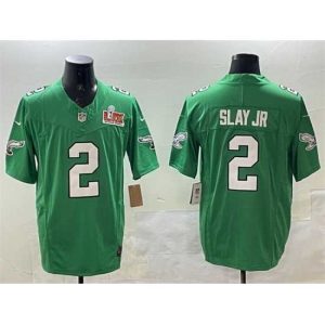 Outstanding Philadelphia Eagles 2 Darius Slay Jr  Green 2025 Super Bowl LIX Patch F.U.S.E  Throwback Vapor Untouchable Limited Stitched Football Jersey