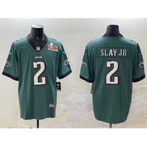Exquisite Philadelphia Eagles 2 Darius Slay Jr  Green 2025 Super Bowl LIX Patch Vapor Untouchable Limited Stitched Football Jersey