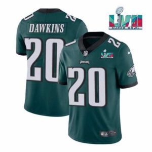 Exquisite Philadelphia Eagles 20 Brian Dawkins Green Super Bowl LVII Patch Vapor Untouchable Limited Stitched Jersey