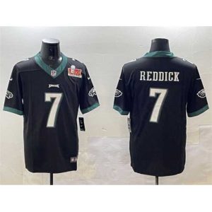 Superb Philadelphia Eagles 7 Haason Reddick Black 2025 Super Bowl LIX Patch Vapor Untouchable Limited Stitched Football Jersey