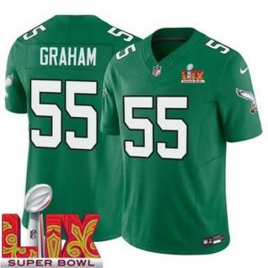 Marvelous Philadelphia Eagles Brandon Graham #55 Kelly Green 2024 2025 Super Bowl LIX F.U.S.E Stitched NFL Jersey