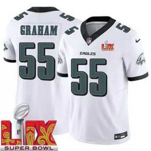 Gorgeous Philadelphia Eagles Brandon Graham #55 White 2024 2025 Super Bowl LIX F.U.S.E Stitched NFL Jersey