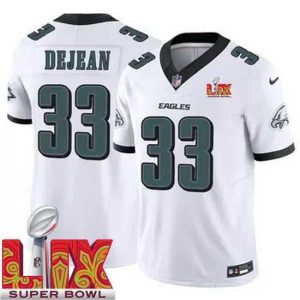 Superior Philadelphia Eagles Cooper DeJean #33 White 2024 2025 Super Bowl LIX F.U.S.E Stitched NFL Jersey