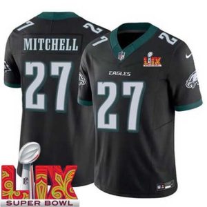 Superb Philadelphia Eagles Quinyon Mitchell #27 Black 2024 2025 Super Bowl LIX F.U.S.E Stitched NFL Jersey