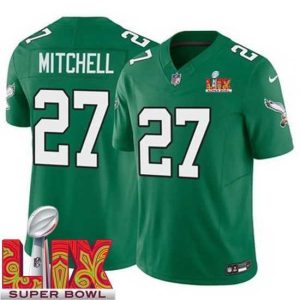 Superior Philadelphia Eagles Quinyon Mitchell #27 Kelly Green 2024 2025 Super Bowl LIX F.U.S.E Stitched NFL Jersey