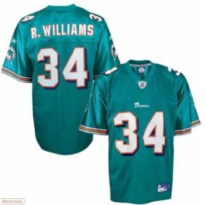 Superior Reebok NFL Equipment Miami Dolphins #34 Ricky Williams Aqua Football Jersey