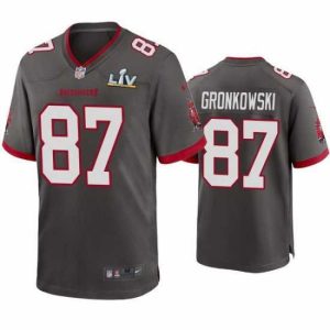 Marvelous Rob Gronkowski Buccaneers Pewter Super Bowl Lv Game Jersey
