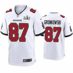 Premium Rob Gronkowski Buccaneers White Super Bowl Lv Game Jersey