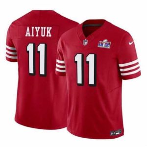 Gorgeous San Francisco 49ers 11 Brandon Aiyuk Red 2023 F.U.S.E  Vapor Limited Throwback Stitched Football 2024 Super Bowl LVIII Jersey