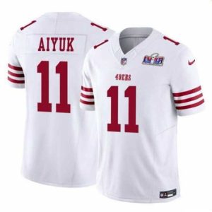 Superb San Francisco 49ers 11 Brandon Aiyuk White 2023 F.U.S.E  Vapor Limited Stitched Football 2024 Super Bowl LVIII Jersey