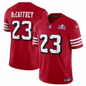 Outstanding San Francisco 49ers 23 Christian McCaffrey New Red 2023 F.U.S.E  Vapor Untouchable Limited Stitched Football 2024 Super Bowl LVIII Jersey