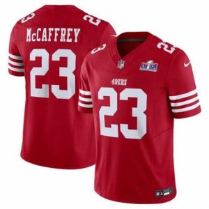 Marvelous San Francisco 49ers 23 Christian McCaffrey Red 2023 F.U.S.E  Vapor Untouchable Limited Stitched Football 2024 Super Bowl LVIII Jersey