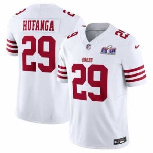 Marvelous San Francisco 49ers 29 Talanoa Hufanga White 2023 F.U.S.E  With John Madden Patch Vapor Limited Stitched Football 2024 Super Bowl LVIII Jersey