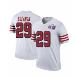 Finest San Francisco 49ers 29 Talanoa Hufanga White Throwback 2023 F.U.S.E  With John Madden Patch Vapor Limited Stitched Football 2024 Super Bowl LVIII Jerse