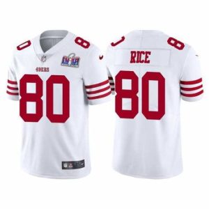 Marvelous San Francisco 49ers 80 Jerry Rice 2023 New White Vapor Untouchable Stitched Football 2024 Super Bowl LVIII Jersey