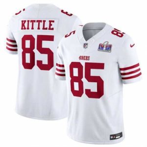 Outstanding San Francisco 49ers 85 George Kittle White 2023 F.U.S.E  Vapor Untouchable Limited Stitched Football 2024 Super Bowl LVIII Jersey
